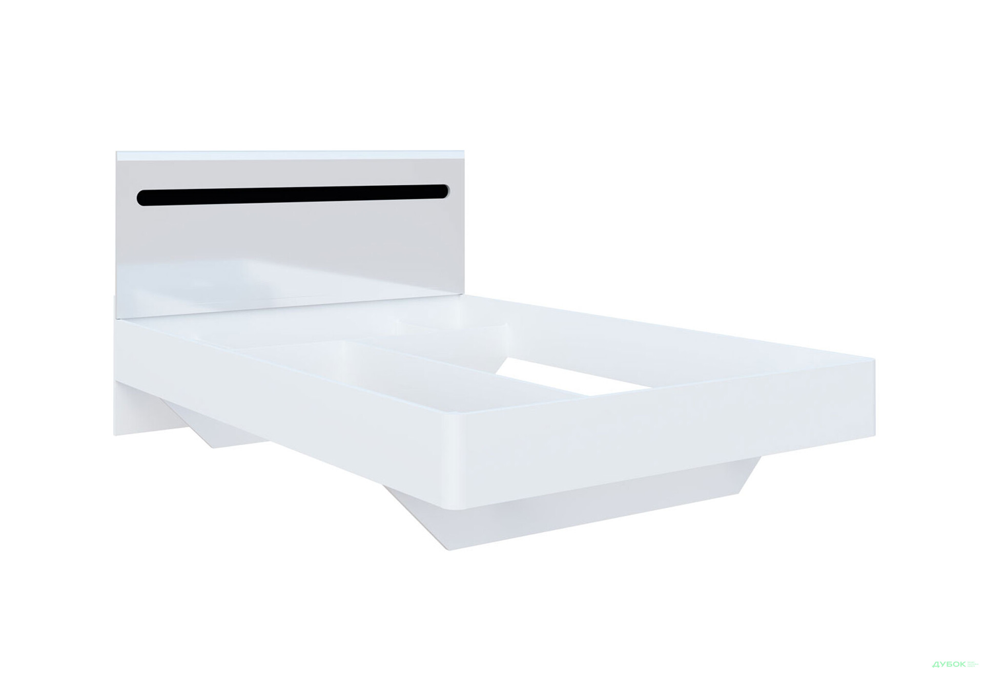 Зображення 3 - Ліжко Світ Меблів Бянко (без вкладу) 140х200 см, Біле з чорною вставкою