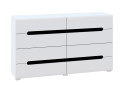 Зображення 2 - Комод Світ Меблів Бянко з 8 шухлядами 160 см Білий з чорною вставкою
