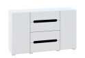 Зображення 3 - Комод Світ Меблів Бянко 2-дверний з 4 шухлядами 150 см, Білий з чорною вставкою
