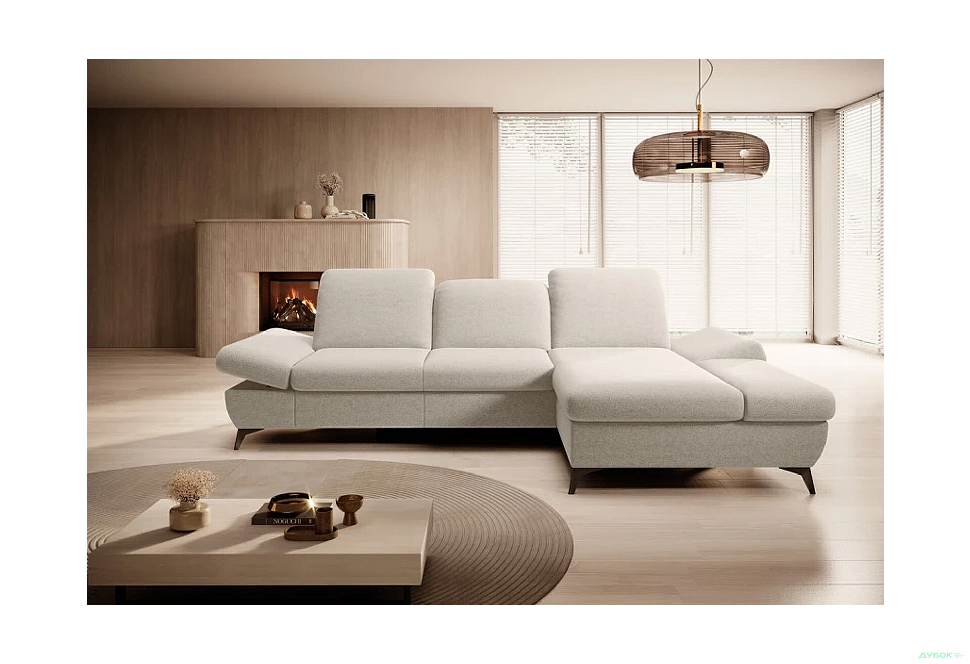 Зображення 2 - М'який куточок Perfect Home Харпер / Harper 284х166 см кут Г Білий (Loft 01)
