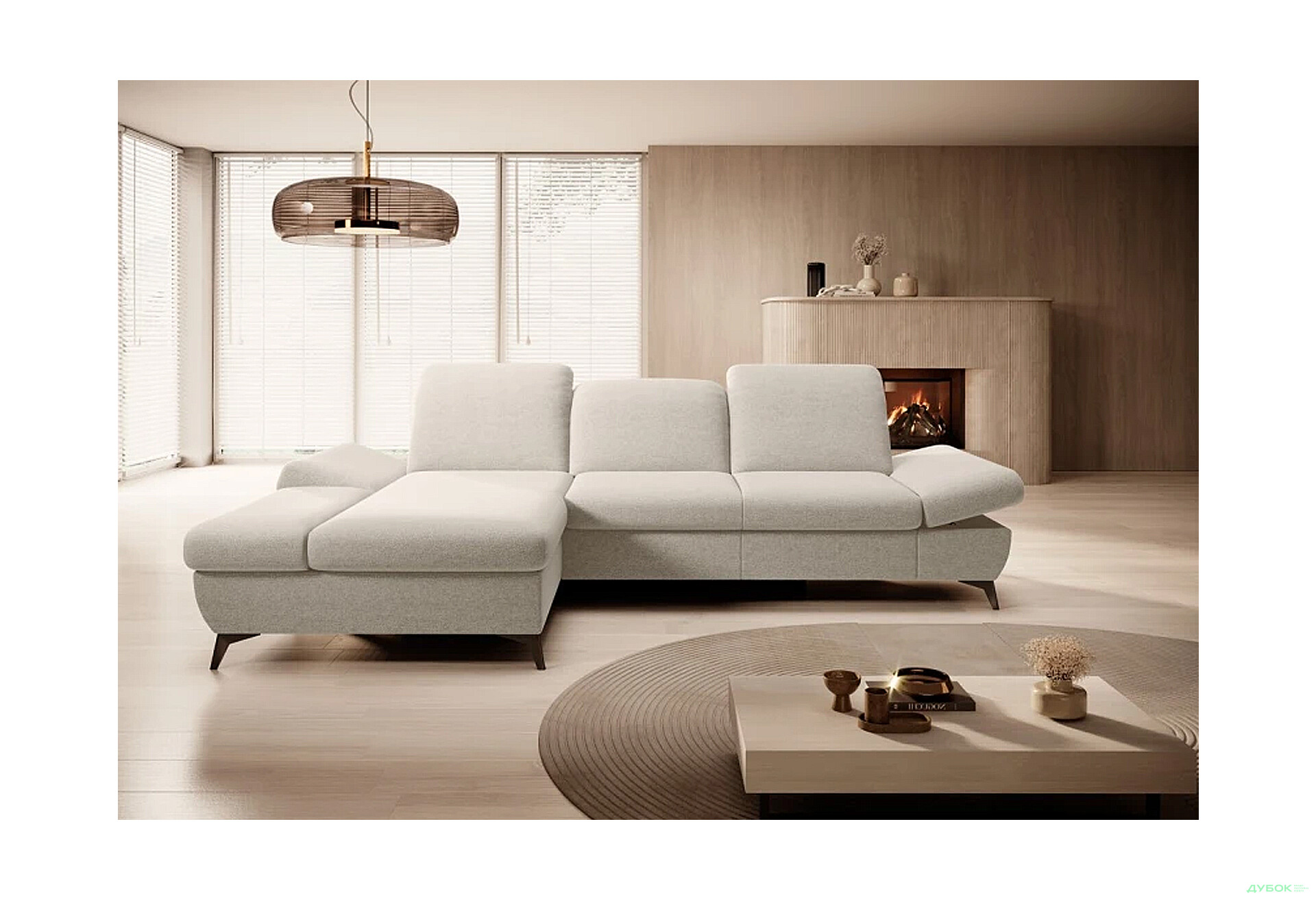 Зображення 2 - М'який куточок Perfect Home Харпер / Harper 284х166 см кут 7 Білий (Loft 01)