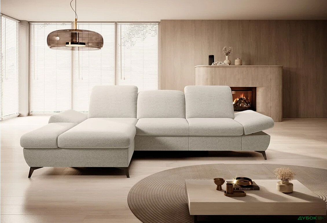 Зображення 2 - М'який куточок Perfect Home Харпер / Harper 284х166 см кут 7 Білий (Loft 01)