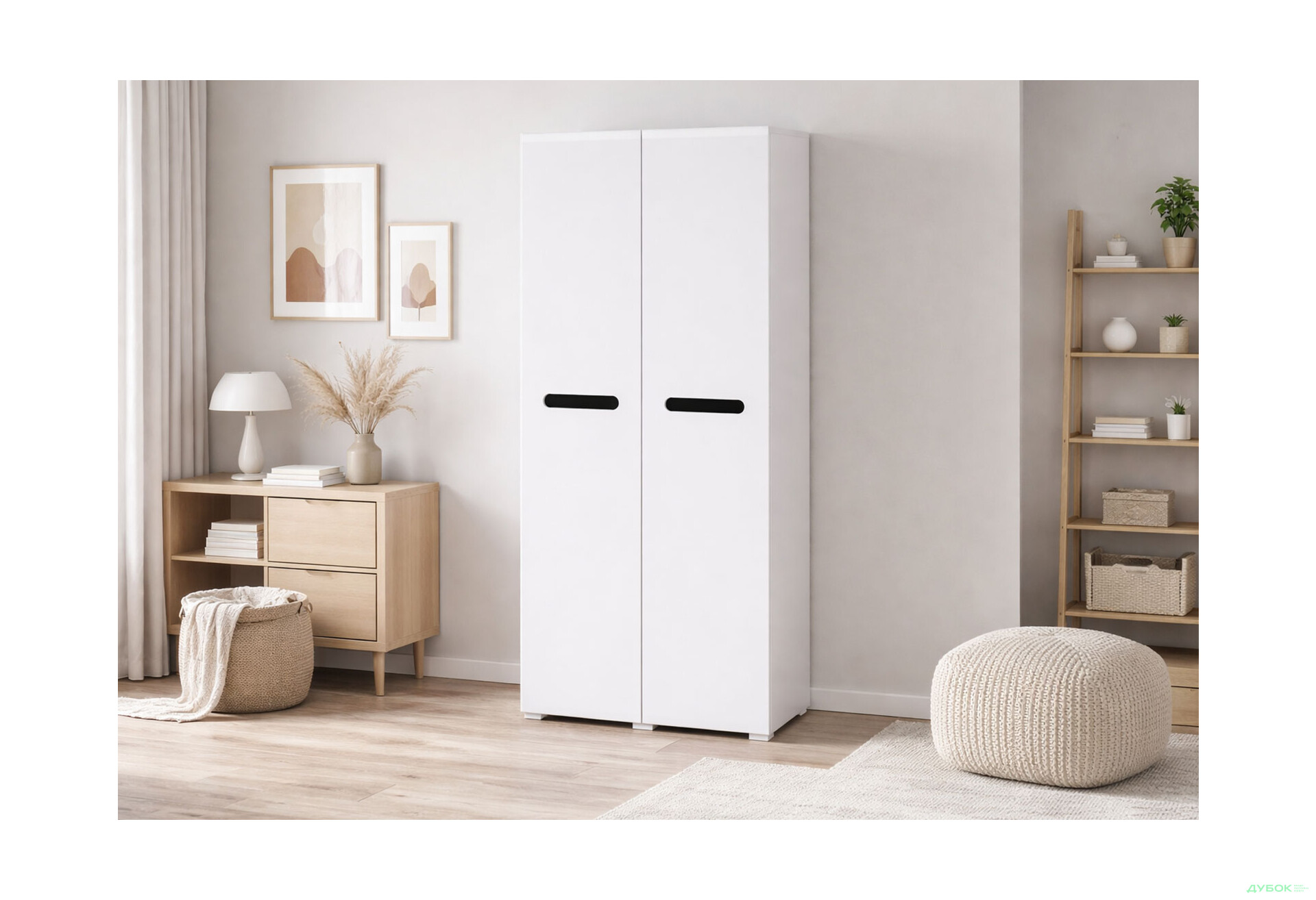 Изображение 2 - Шкаф Svit Mebliv Бьянко 2-дверный 90 см, Белый с черной вставкой