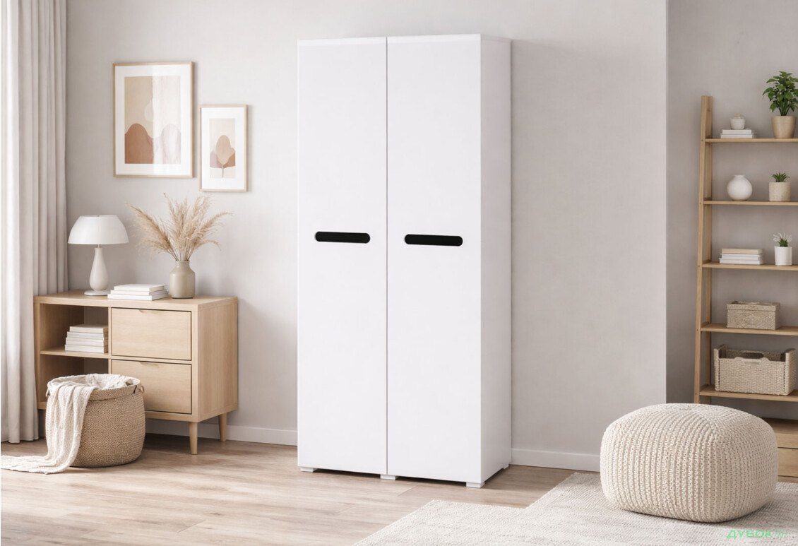 Изображение 2 - Шкаф Svit Mebliv Бьянко 2-дверный 90 см, Белый с черной вставкой