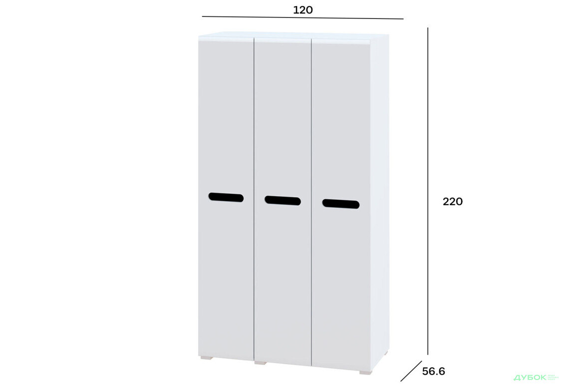 Изображение 4 - Шкаф Svit Mebliv Бьянко 3-дверный 120 см, Белый с черной вставкой