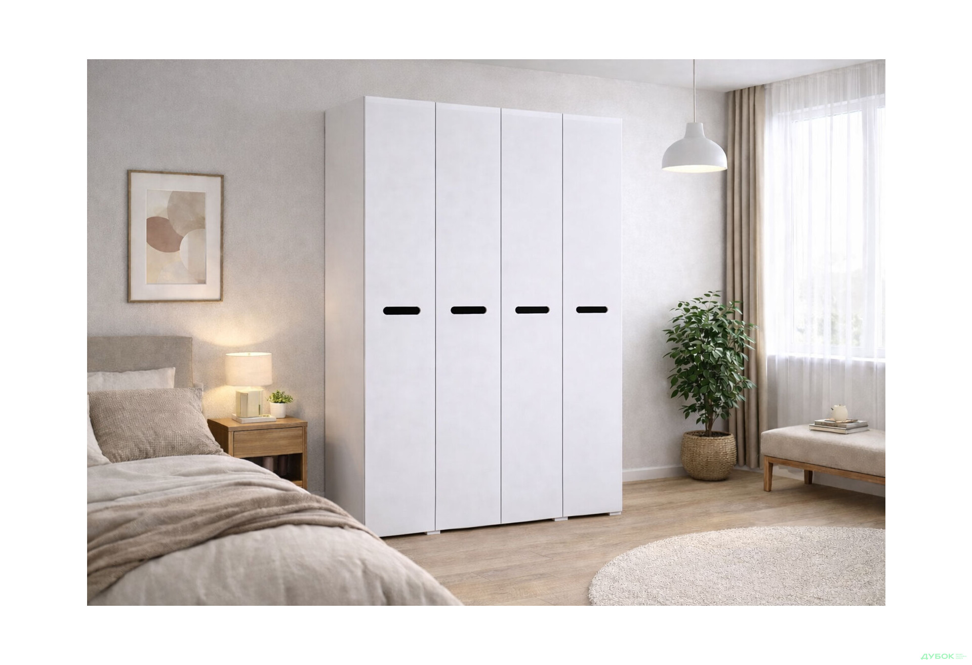 Изображение 2 - Шкаф Svit Mebliv Бьянко 4-дверный 150 см, Белый с черной вставкой