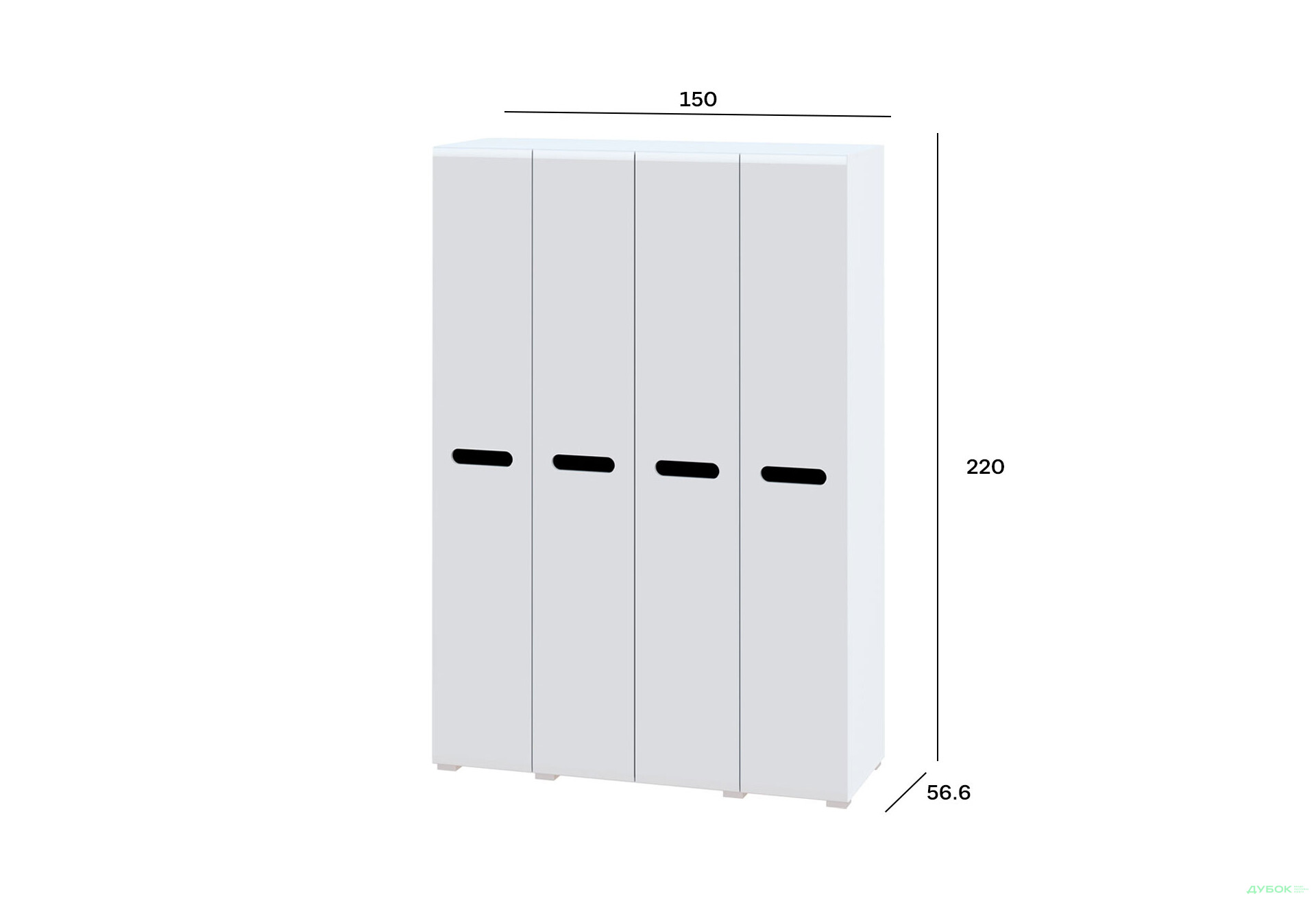 Изображение 4 - Шкаф Svit Mebliv Бьянко 4-дверный 150 см, Белый с черной вставкой
