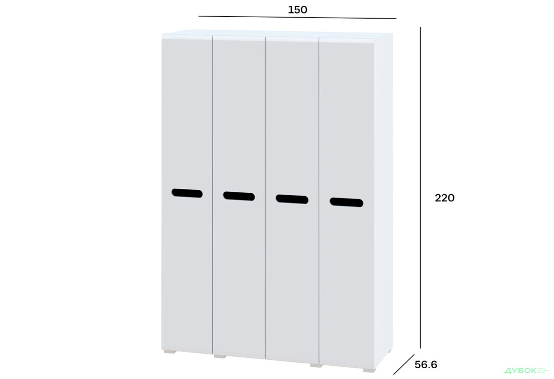 Изображение 4 - Шкаф Svit Mebliv Бьянко 4-дверный 150 см, Белый с черной вставкой