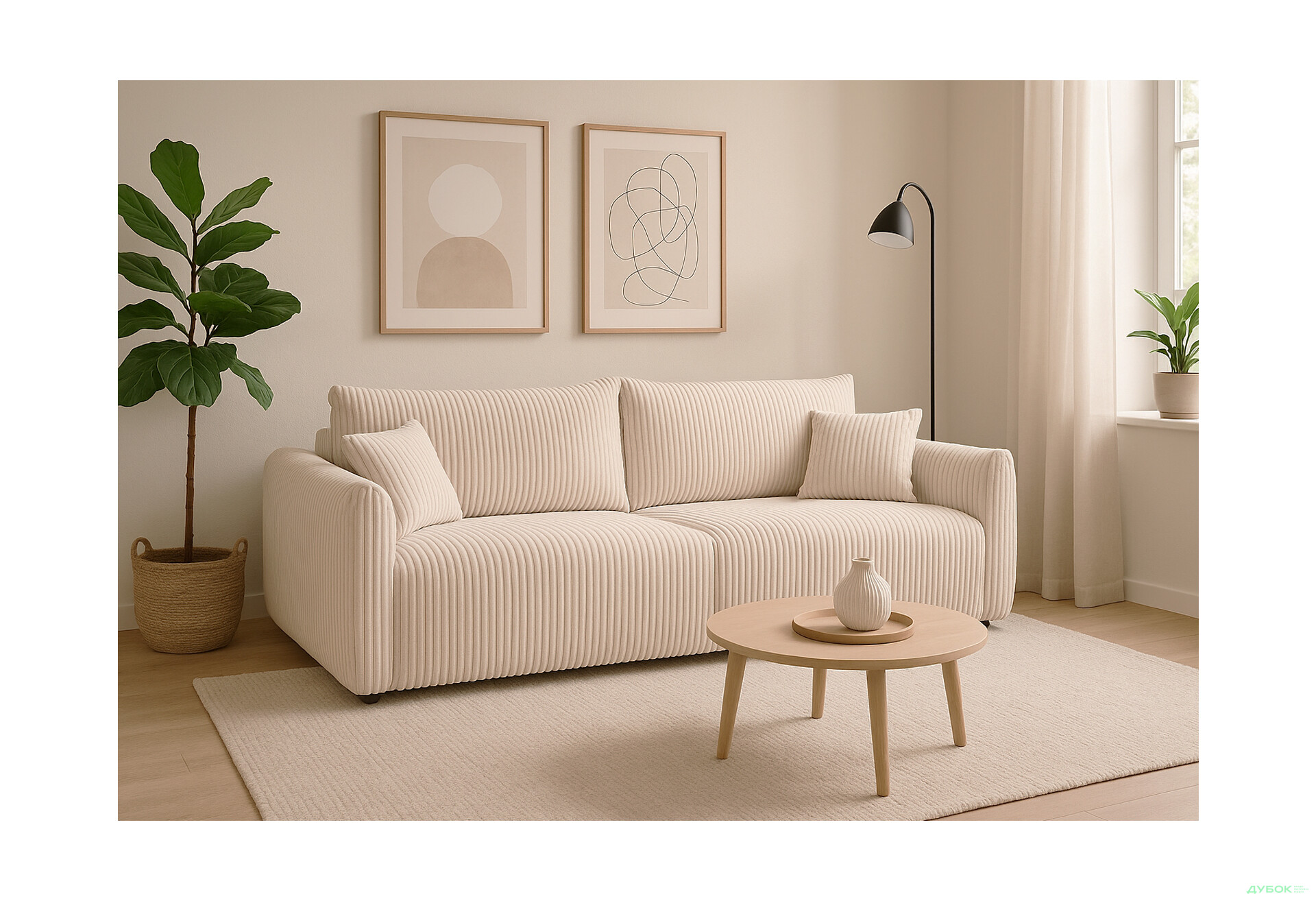Диван Perfect Home Аллора / Allora 240х108 см, Бежевий (Tilia 01) - Зображення 2 Зображення 2 - Диван Perfect Home Аллора / Allora 240х108 см, Бежевий (Tilia 01)