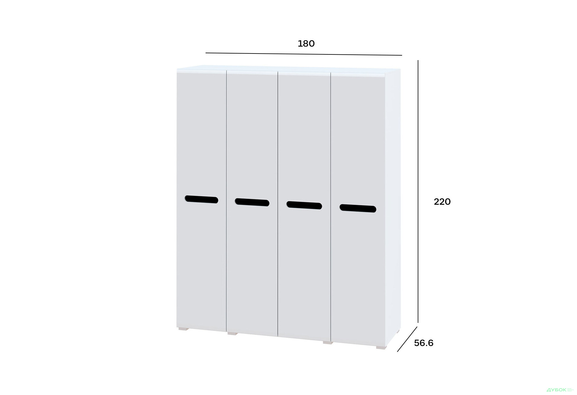 Изображение 4 - Шкаф Svit Mebliv Бьянко 4-дверный 180 см, Белый с черной вставкой