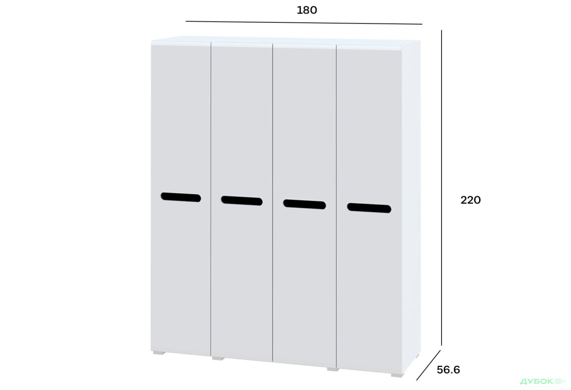 Изображение 4 - Шкаф Svit Mebliv Бьянко 4-дверный 180 см, Белый с черной вставкой