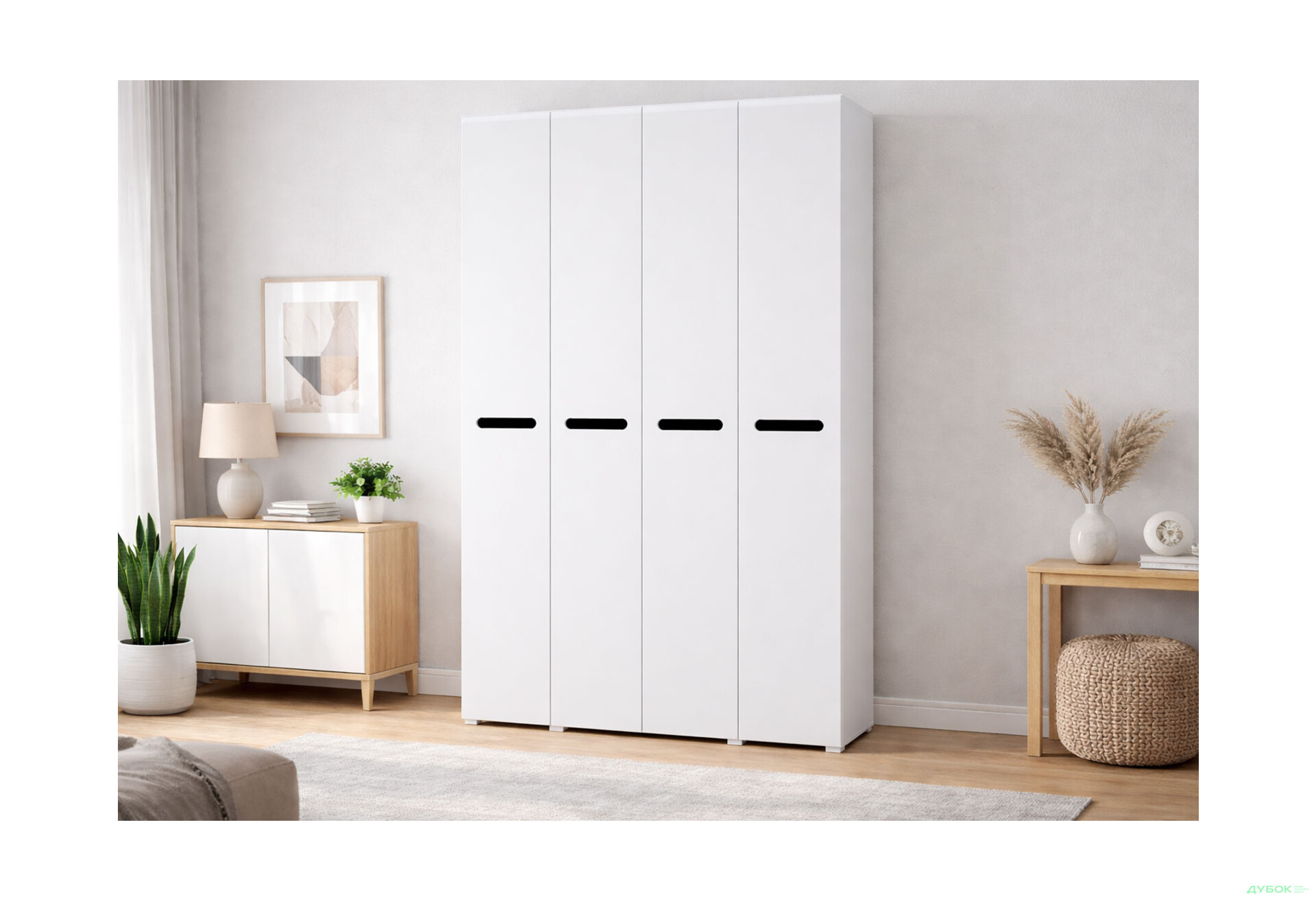 Изображение 2 - Шкаф Svit Mebliv Бьянко 4-дверный 180 см, Белый с черной вставкой