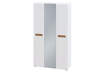 Шкаф Svit Mebliv Бьянко 3-дверный з зеркалом 120 см, Белый с вставкой дуб аппалачи