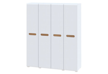 Шкаф Svit Mebliv Бьянко 4-дверный 180 см, Белый с вставкой дуб аппалачи