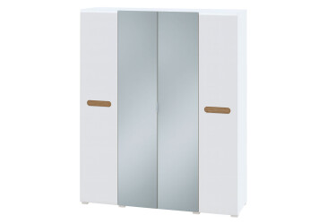 Шкаф Svit Mebliv Бьянко 4-дверный з зеркалом 180 см, Белый с вставкой дуб аппалачи