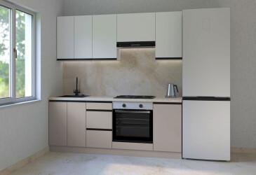 Кухня Вип-мастер ГаМа / GaMa Люкс 200 см, нимфея альба / кашемир