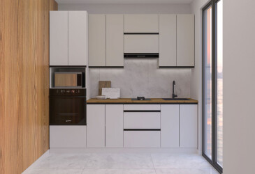 Кухня Вип-мастер ГаМа / GaMa Люкс 240 см, кашемир / нимфея альба