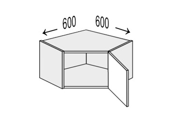 Верх Угол В 45°/360 (600х600) 1дв правый Миллениум / Millenium МироМарк