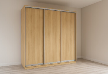 Шафа-купе Garant 3-дверна 230 см Дуб сонома, профіль Срібло