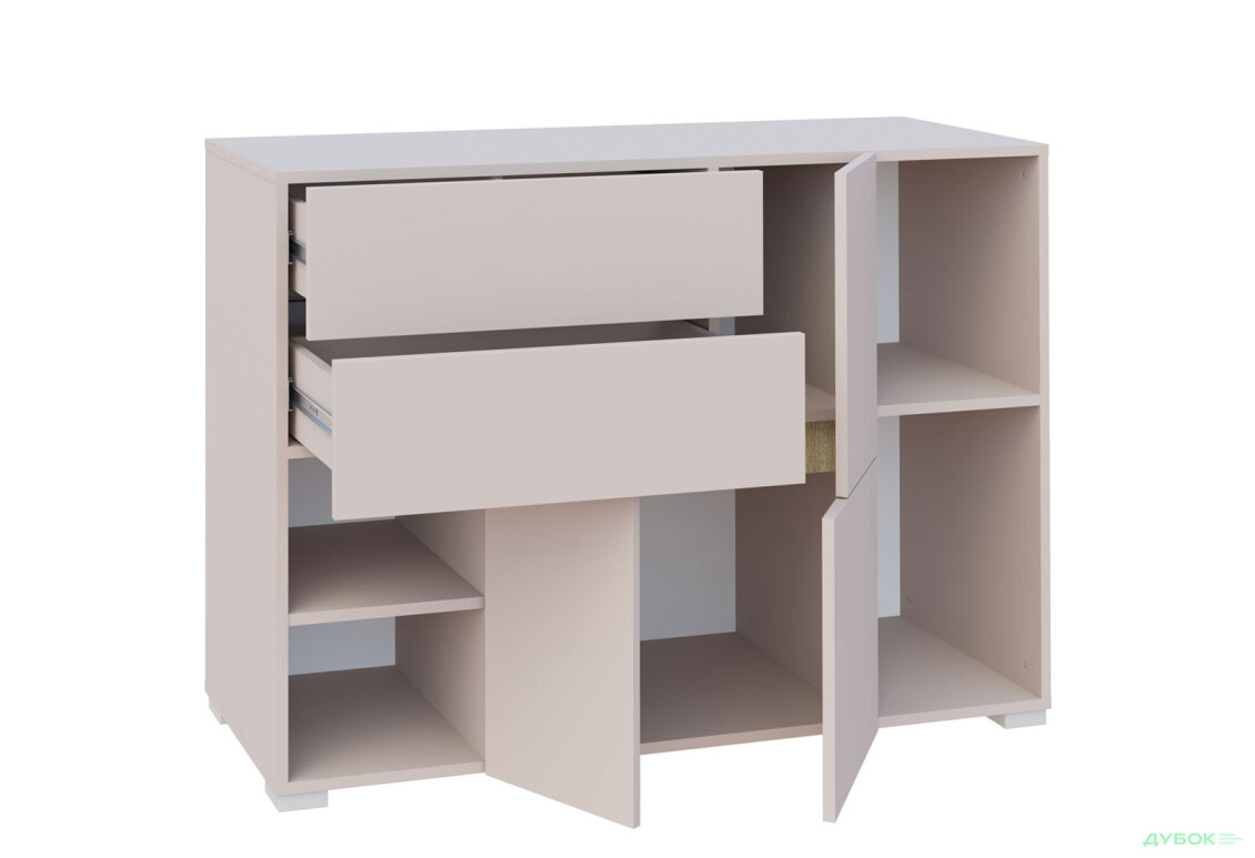 Изображение 2 - Комод Svit Mebliv Марио 3-дверный с ящиками и полками 120 см, Кашемир