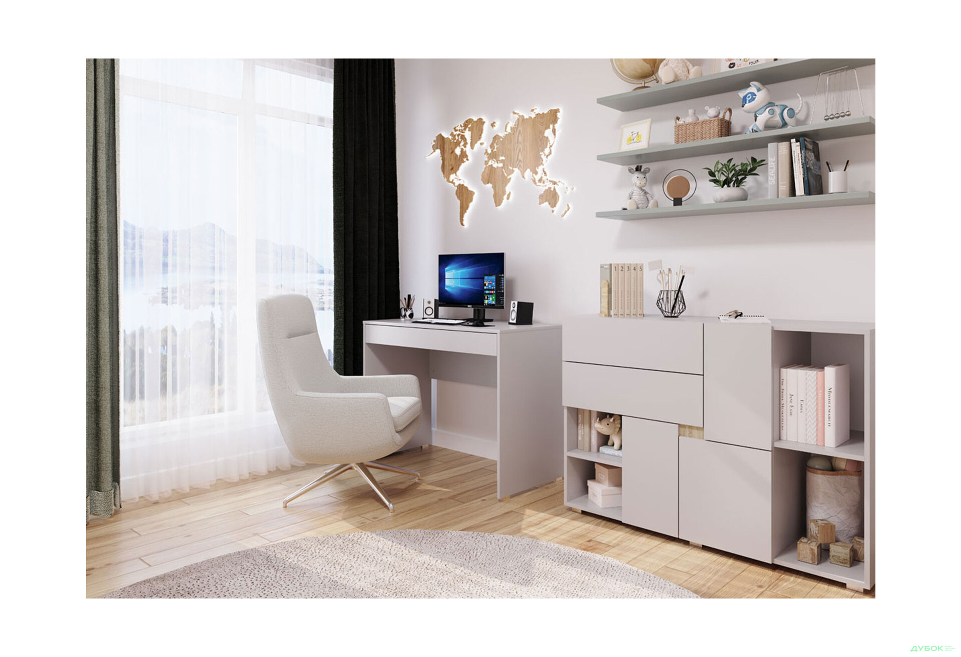 Изображение 3 - Комод Svit Mebliv Марио 3-дверный с ящиками и полками 120 см, Кашемир