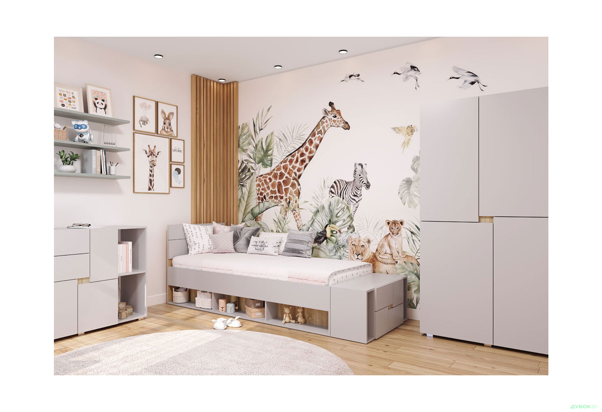 Зображення 2 - Комод Світ Меблів Маріо 4-дверний з полицями 90 см, Кашемір