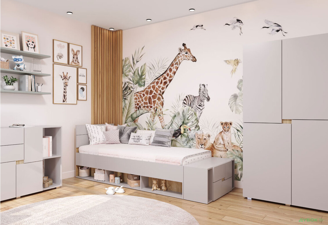 Зображення 2 - Комод Світ Меблів Маріо 4-дверний з полицями 90 см, Кашемір