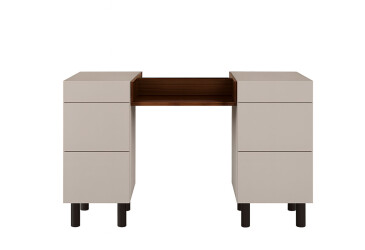 Туалетний столик Світ Меблів Стелла з 6 шухлядами 120 см, Кашемір / дуб ліворно