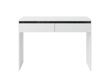 Туалетний столик Світ Меблів Дана з шухлядами 120 см, Німфеа альба з вставкою бетон темний