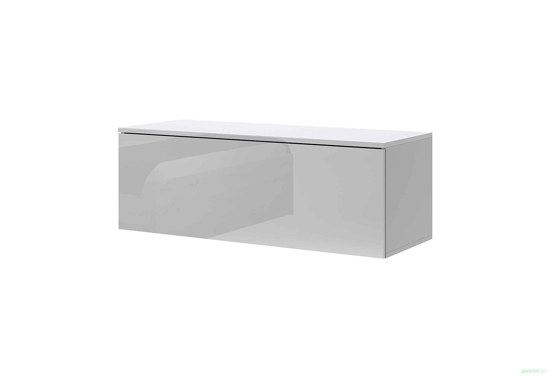 Изображение 1 - Тумба под ТВ MiroMark Бокс / Box с дверкой 105 см, глянец серый шиншилла