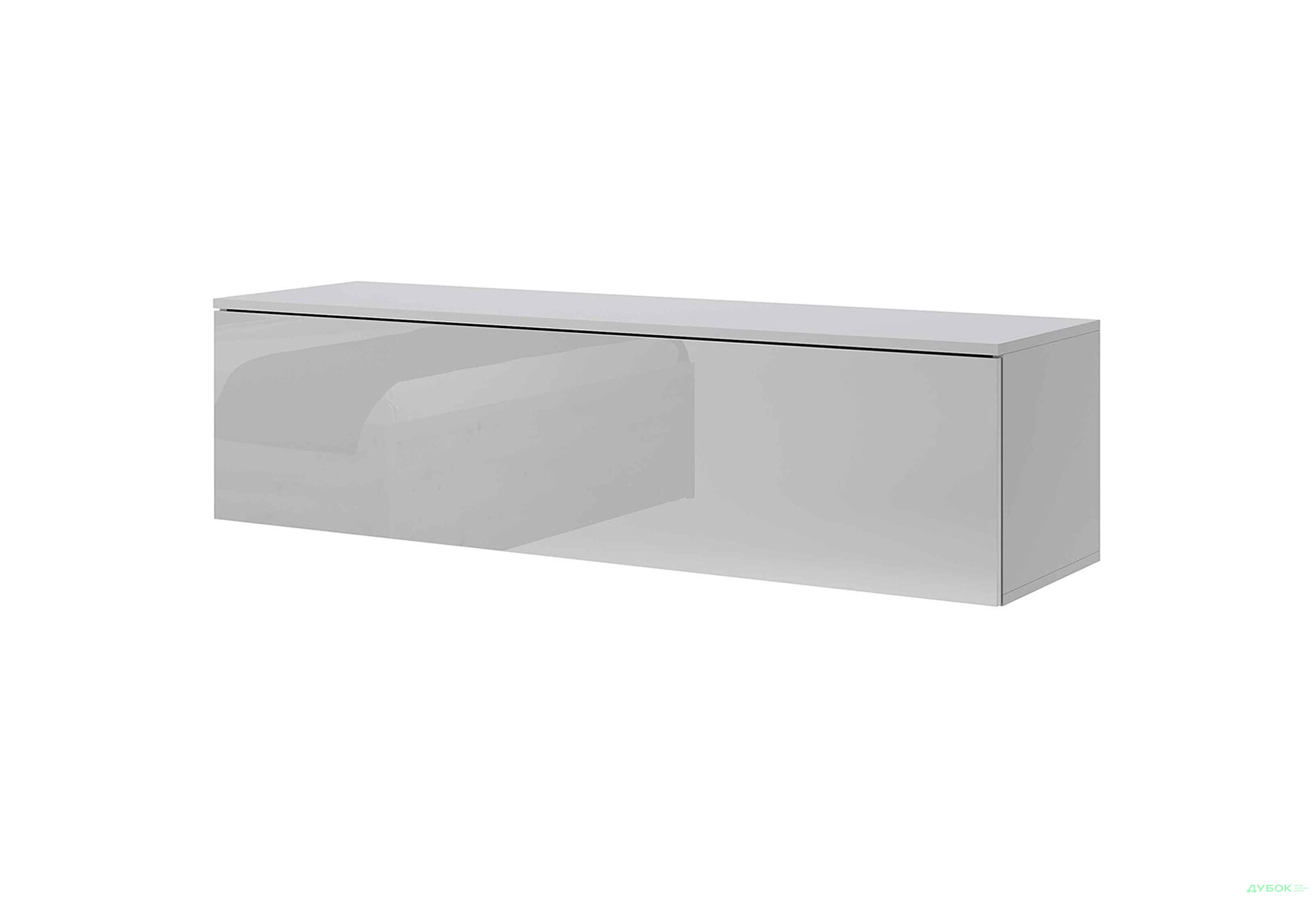 Изображение 1 - Тумба под ТВ MiroMark Бокс / Box с дверкой 140 см, глянец серый шиншилла
