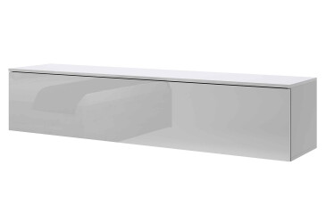 Тумба під ТВ MiroMark Бокс / Box з дверкою 175 см, глянець сірий шиншила