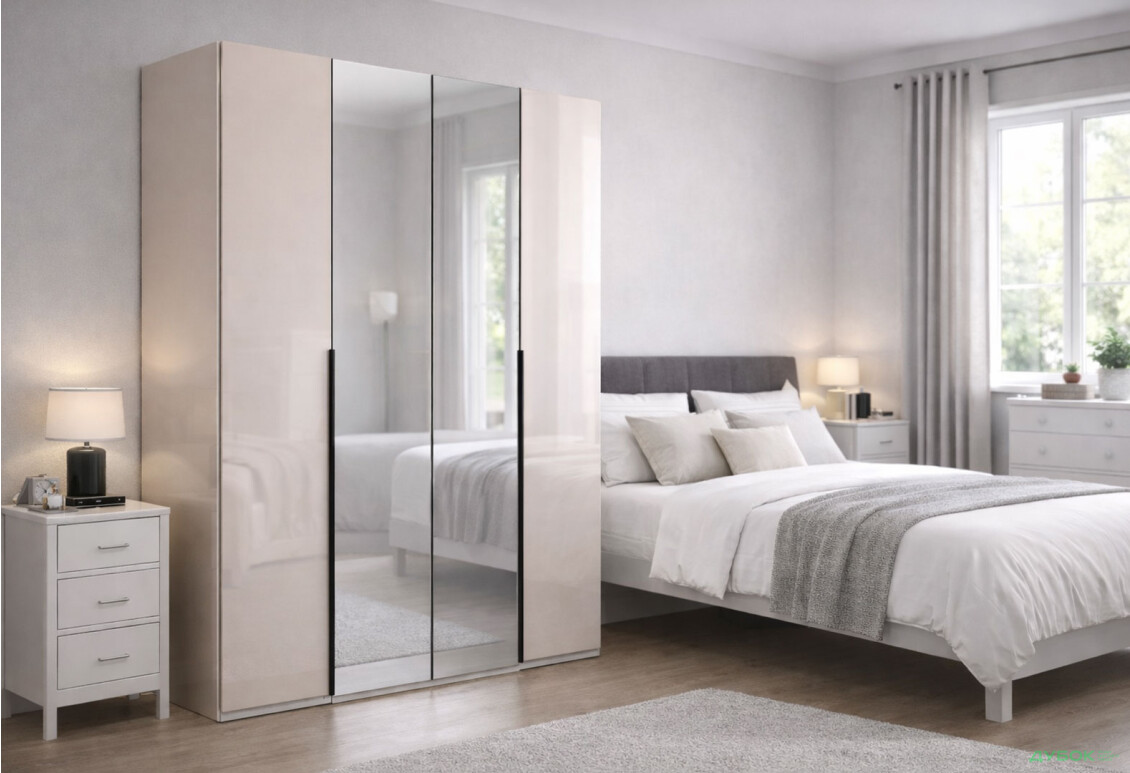 Изображение 2 - Шкаф МироМарк Лори / Lori 4-дверный с зеркалом 179,2 см глянец кашемир