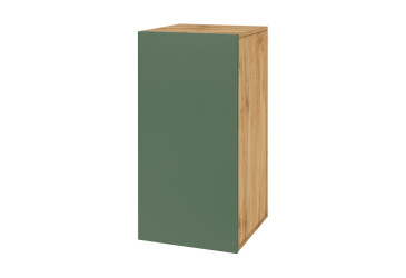 Комод Svit Mebliv Спейс однодверный с полками 40 см, дуб аппалачи / зеленый дымчатый