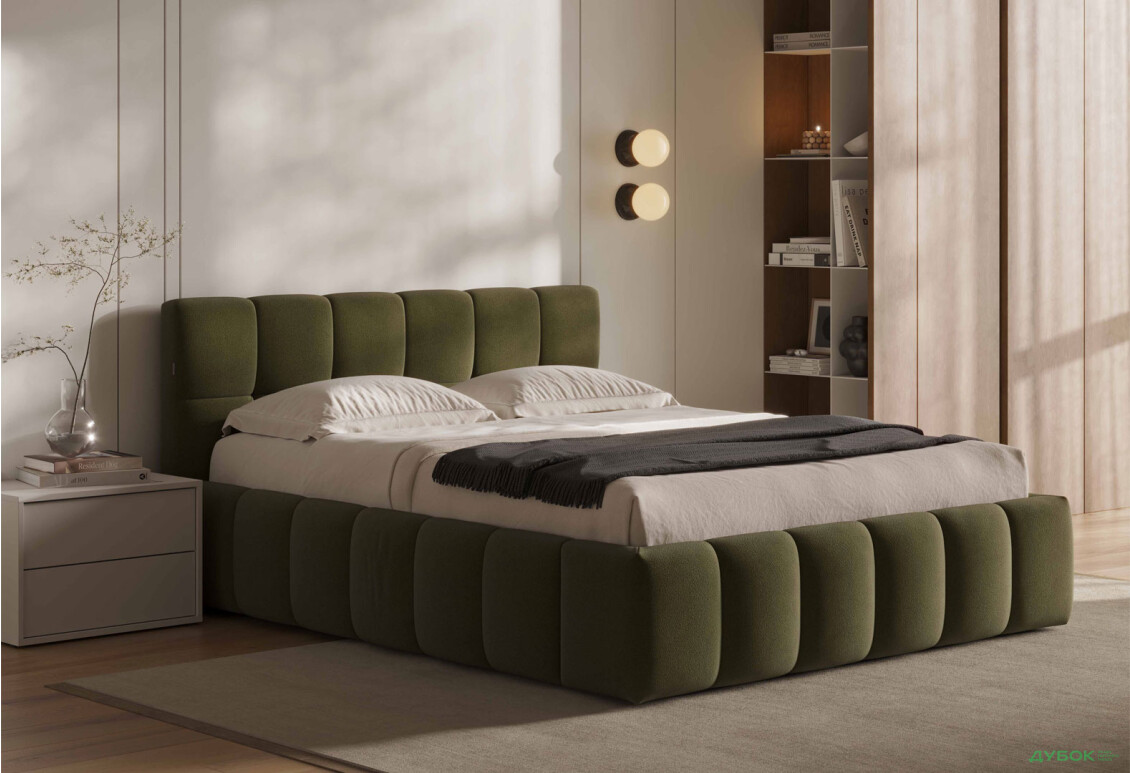 Ліжко-подіум MiroMark Тоні з матрацом Mint Touch 180x200 підйомне з каркасом, оливка - Зображення 3 Зображення 3 - Ліжко-подіум MiroMark Тоні з матрацом Mint Touch 180x200 підйомне з каркасом, оливка