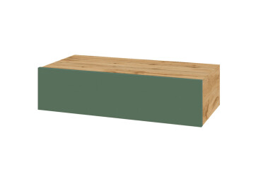 Туалетний столик Світ Меблів Спейс 1 шухляда 80 см, дуб аппалачі / зелений димчастий