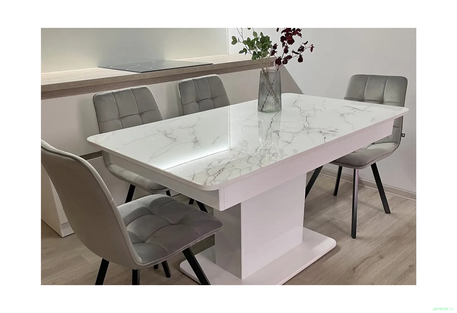 Изображение 2 - Стол кухонный Jam Бостон Т раскладной, 140 / 180 см, белое дерево / бриллиант