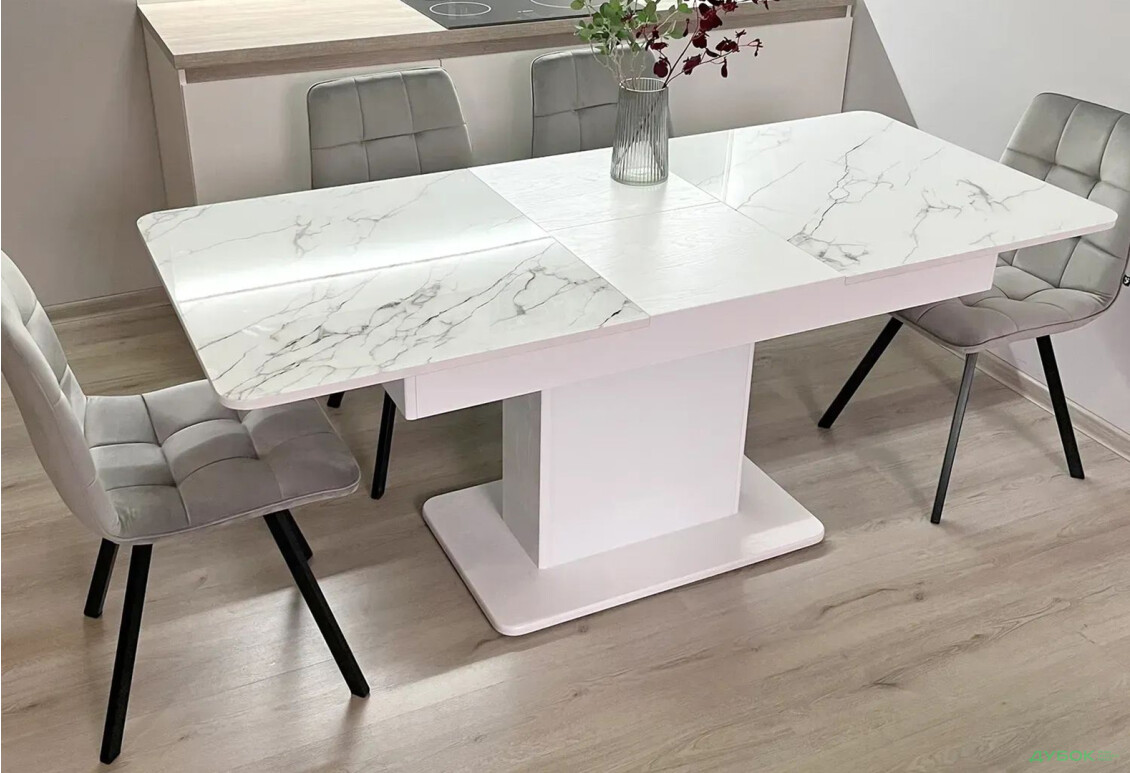 Изображение 5 - Стол кухонный Jam Бостон Т раскладной, 140 / 180 см, белое дерево / бриллиант