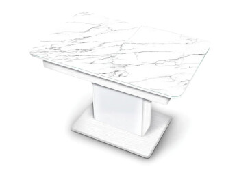 Стол кухонный Jam Бостон Т раскладной, 140 / 180 см, белое дерево / бриллиант