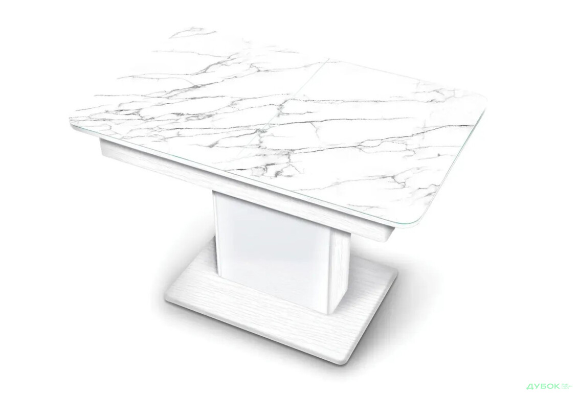 Стол кухонный Jam Бостон Т раскладной, 140 / 180 см, белое дерево / бриллиант