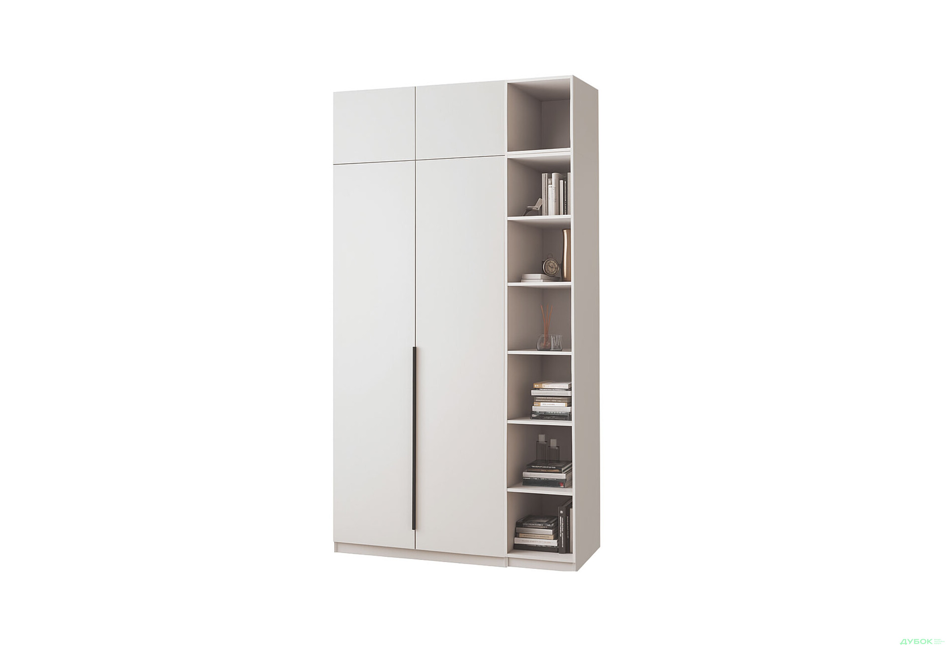 Зображення 1 - Шафа MebelStar Оскар 2-дверна 140 см зі стелажем та антресоллю, Кашемір