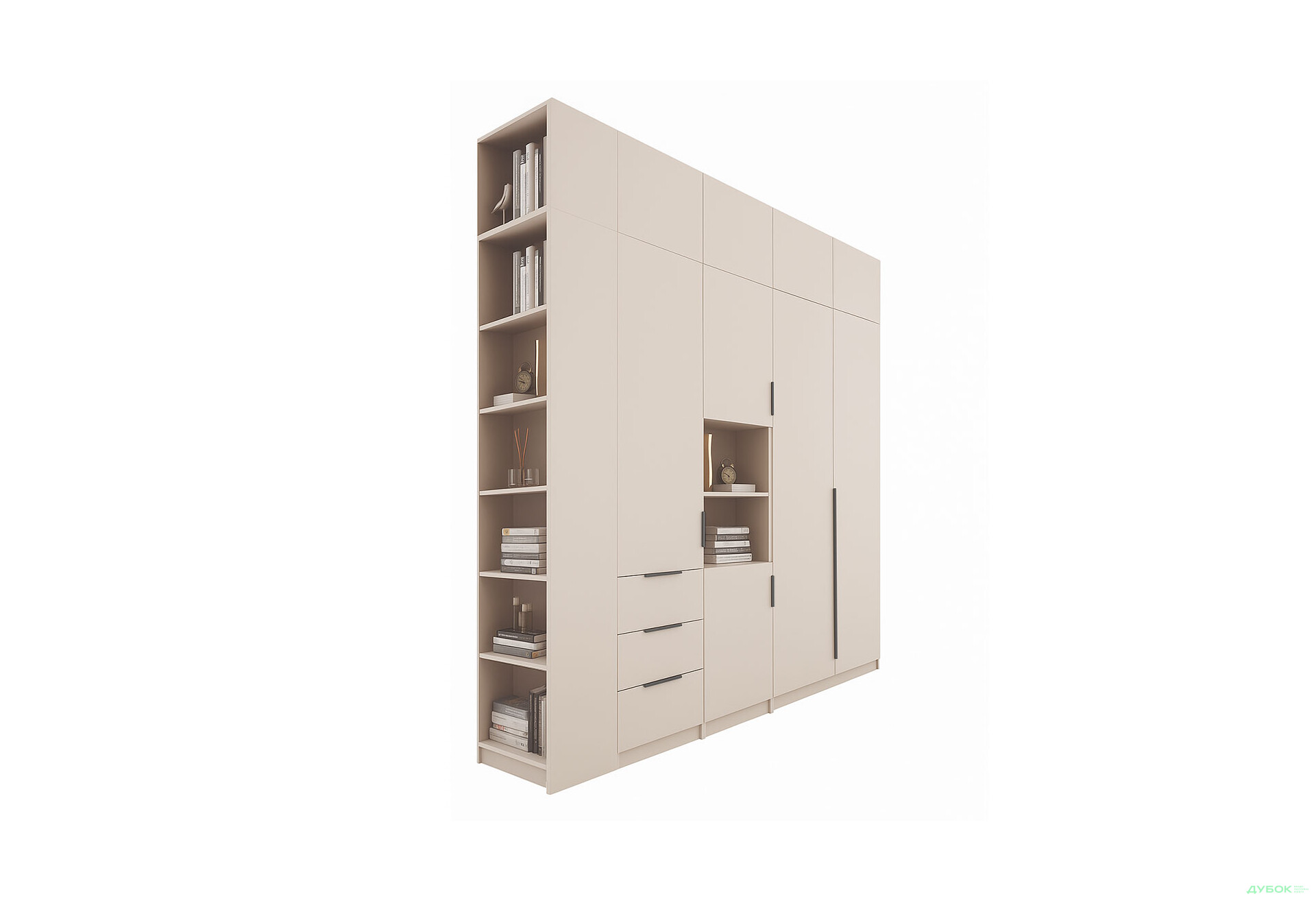 Зображення 1 - Шафа MebelStar Оскар 4-дверна 230 см зі стелажем та антресолями, Кашемір