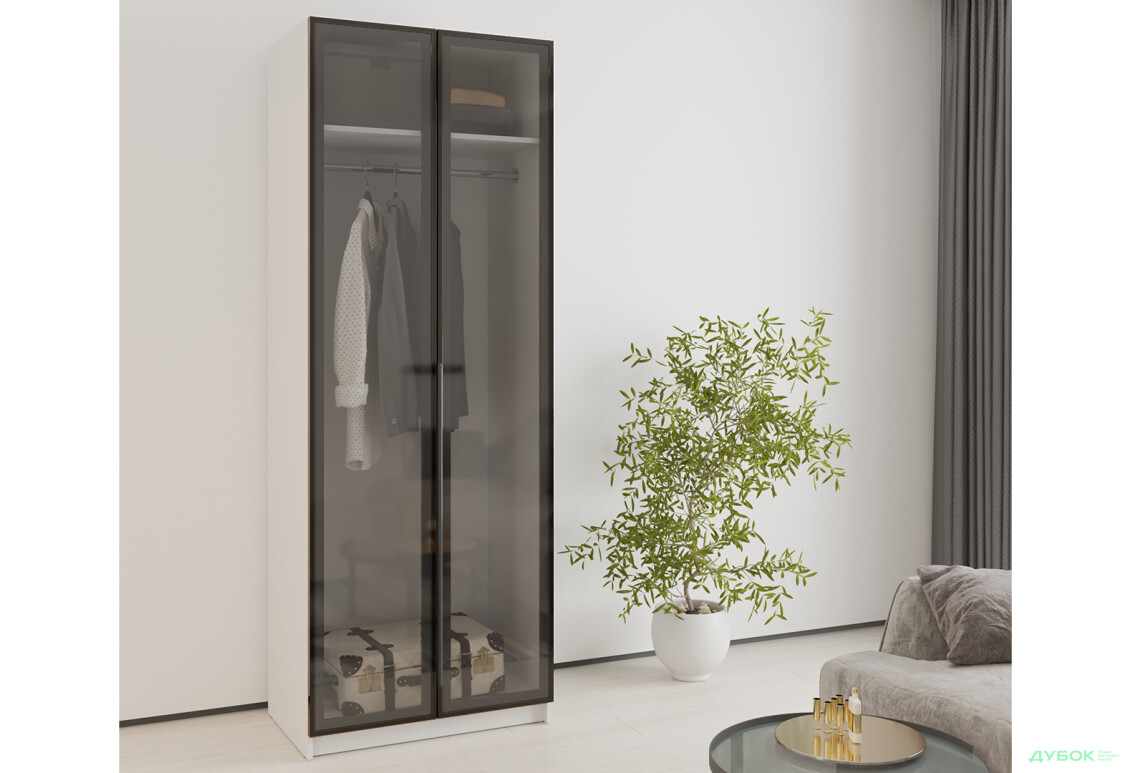 Зображення 2 - Шафа MebelStar Оскар 2-дверна з вітринами 80 см Аляска біла