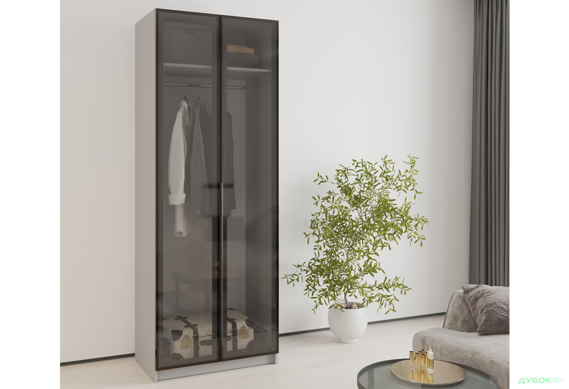 Шафа MebelStar Оскар 2-дверна з вітринами 80 см Сіра мишка - Зображення 2 Зображення 2 - Шафа MebelStar Оскар 2-дверна з вітринами 80 см Сіра мишка