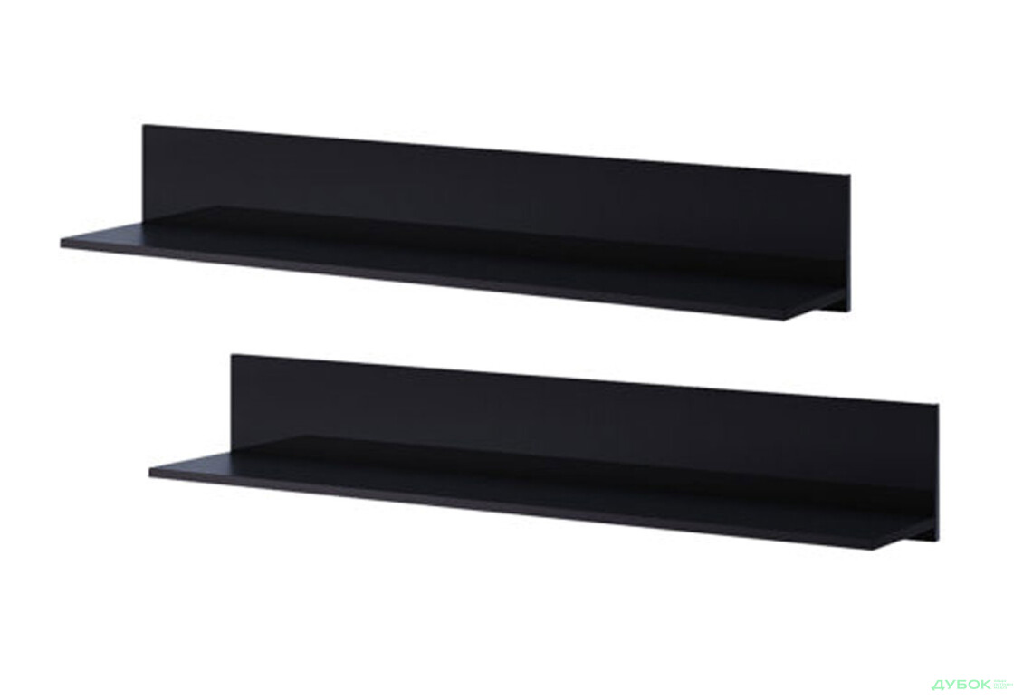 Полкиа навесные МироМарк Бокс Секция-91 комплект 2 шт 100 см, глянец черный - Изображение 1 Изображение 1 - Полкиа навесные МироМарк Бокс Секция-91 комплект 2 шт 100 см, глянец черный