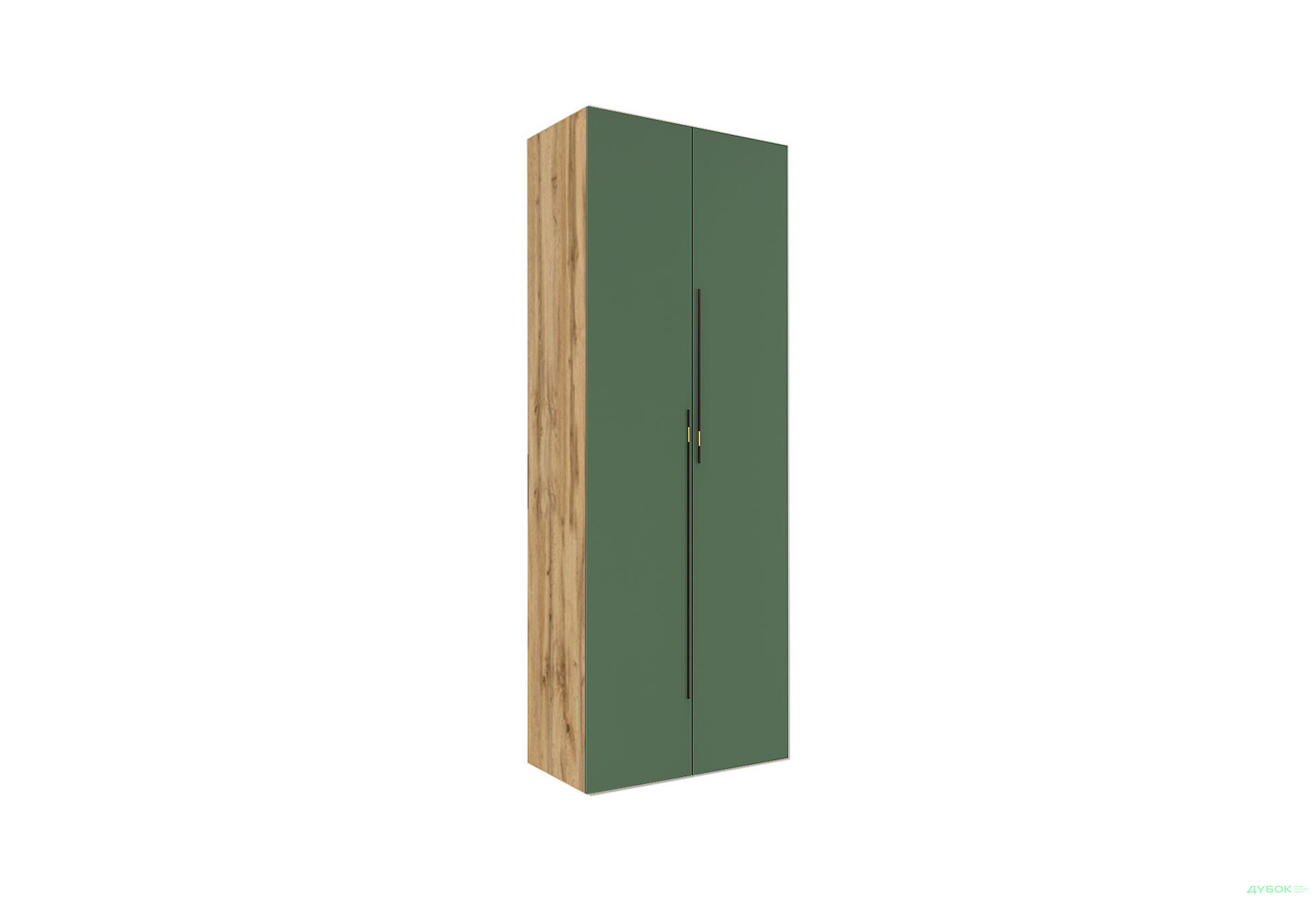 Шафа Світ Меблів Спейс дводверна зі штангою і полицями 80х220х57 см, дуб аппалачі / зелений димчастий - Зображення 1 Зображення 1 - Шафа Світ Меблів Спейс дводверна зі штангою і полицями 80х220х57 см, дуб аппалачі / зелений димчастий