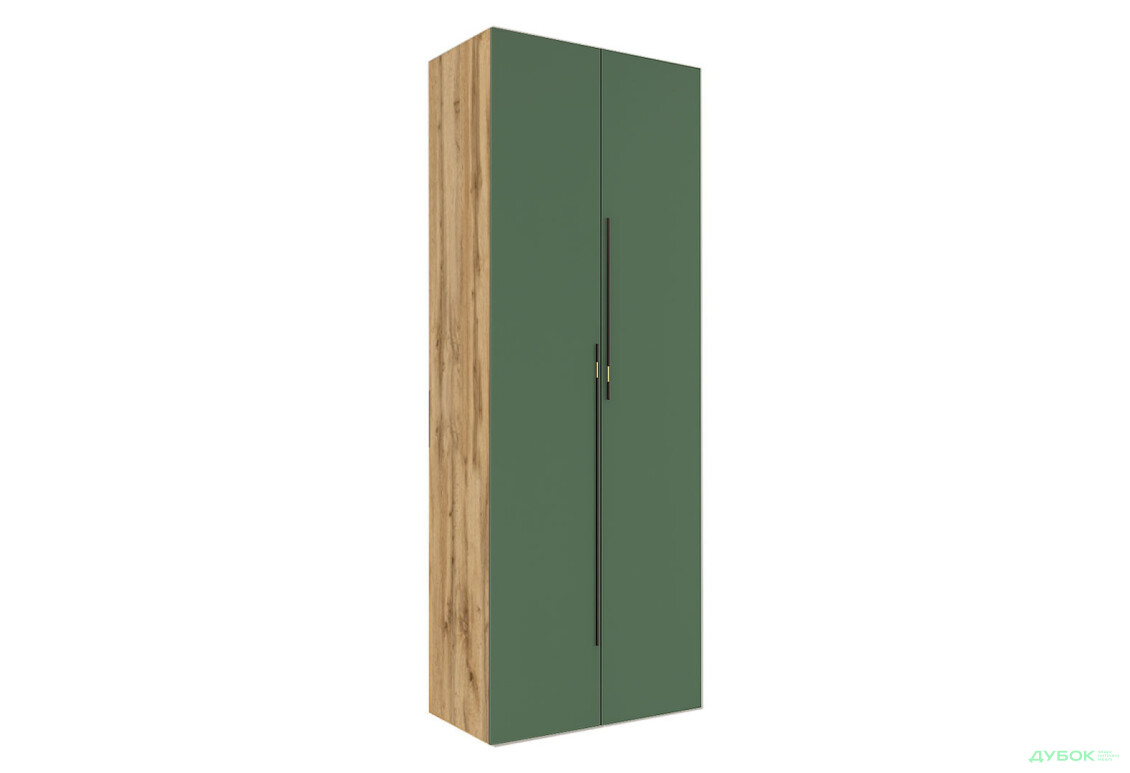 Шафа Світ Меблів Спейс дводверна зі штангою і полицями 80х220х57 см, дуб аппалачі / зелений димчастий - Зображення 1 Зображення 1 - Шафа Світ Меблів Спейс дводверна зі штангою і полицями 80х220х57 см, дуб аппалачі / зелений димчастий