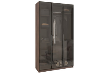 Шафа MebelStar Оскар 3-дверна з вітринами 120 см Дуб рістрето