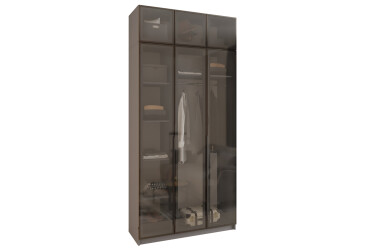 Шафа MebelStar Оскар 3-дверна з антресоллю та вітринами 120 см Дуб рістрето