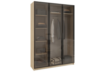 Шафа MebelStar Оскар 3-дверна з вітринами 150 см Дуб сонома